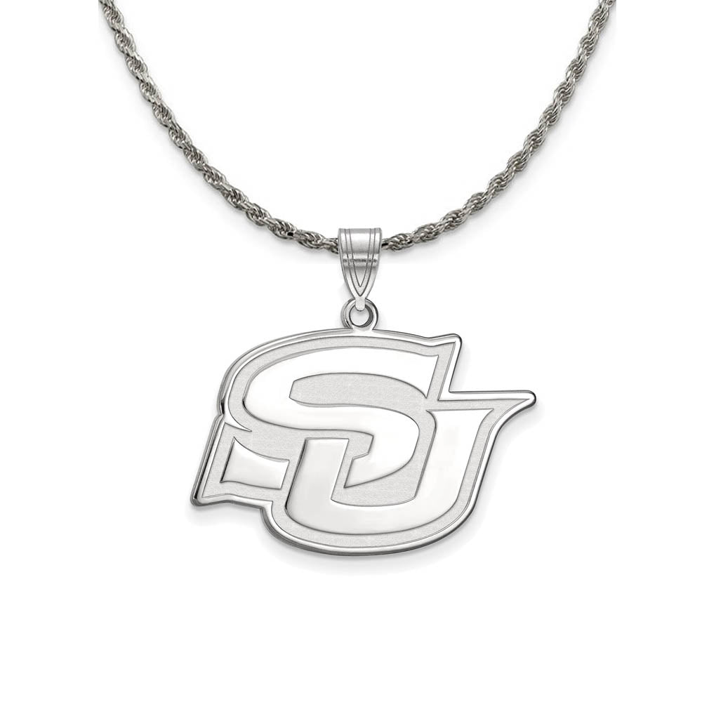 Sterling Silver Southern U. Large Pendant Necklace, Item N18397 by The Black Bow Jewelry Co.