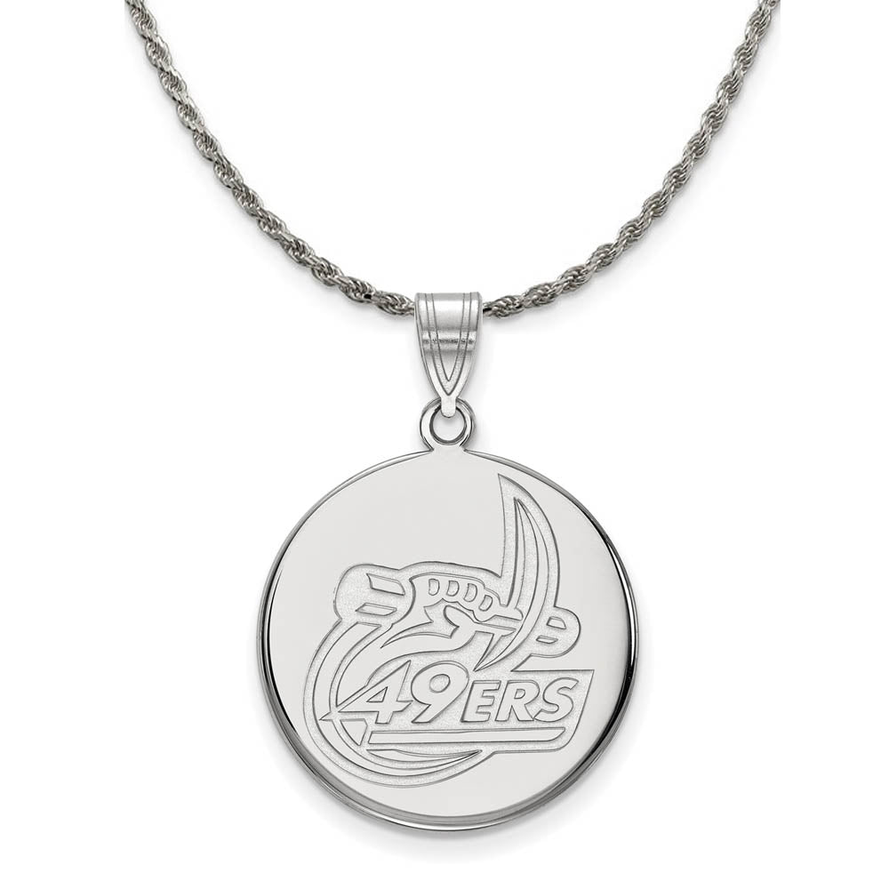 Sterling Silver North Carolina at Charlotte Lg Pendant Necklace, Item N18409 by The Black Bow Jewelry Co.