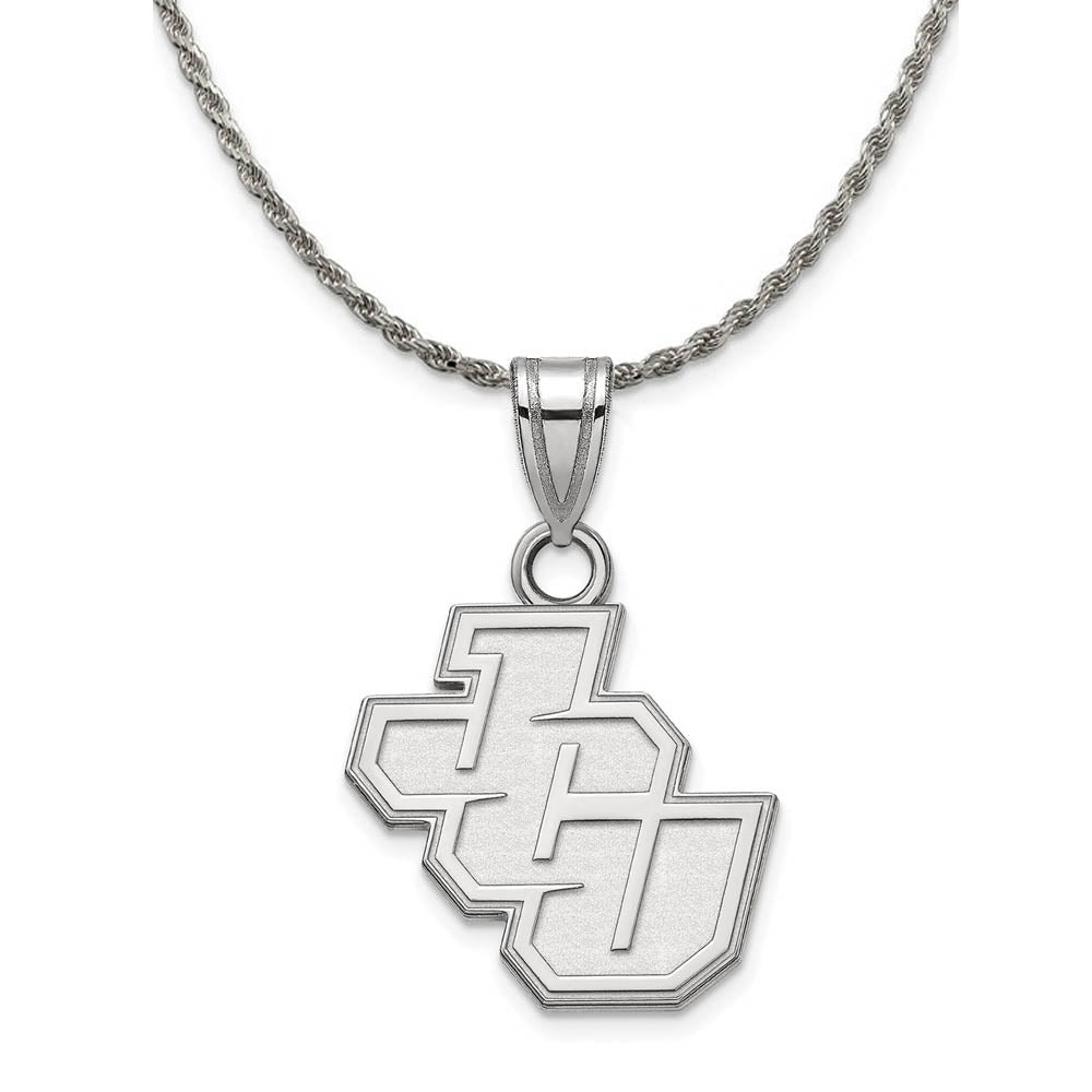 Sterling Silver John Carroll U Large Pendant Necklace, Item N18436 by The Black Bow Jewelry Co.
