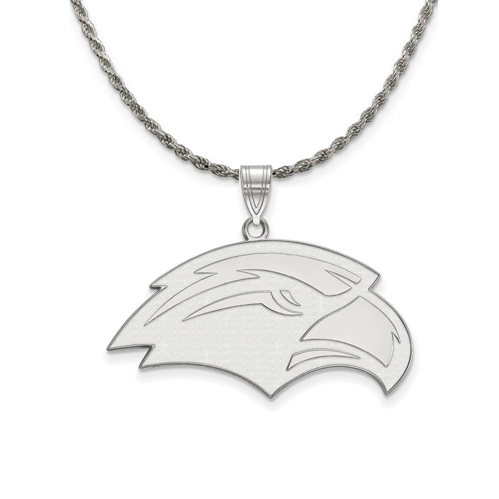 Sterling Silver Southern Miss Large Pendant Necklace, Item N18490 by The Black Bow Jewelry Co.