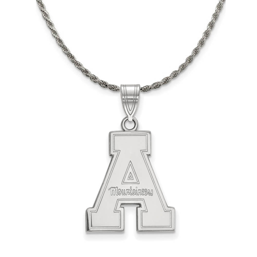 Sterling Silver Appalachian State Large 'A' Necklace, Item N18494 by The Black Bow Jewelry Co.
