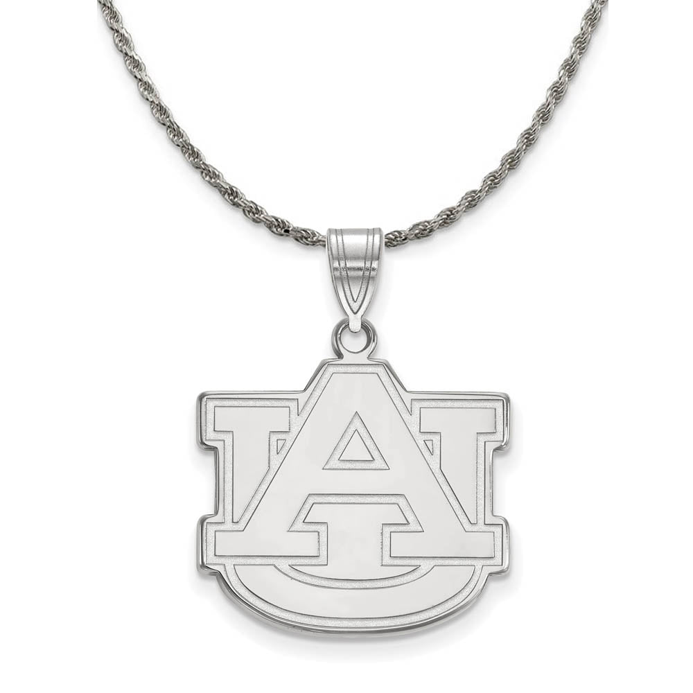 Sterling Silver Auburn U Large 'AU' Necklace, Item N18495 by The Black Bow Jewelry Co.