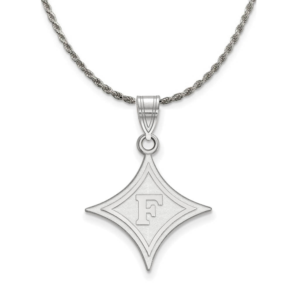 Sterling Silver Furman U Large Logo Necklace, Item N18510 by The Black Bow Jewelry Co.