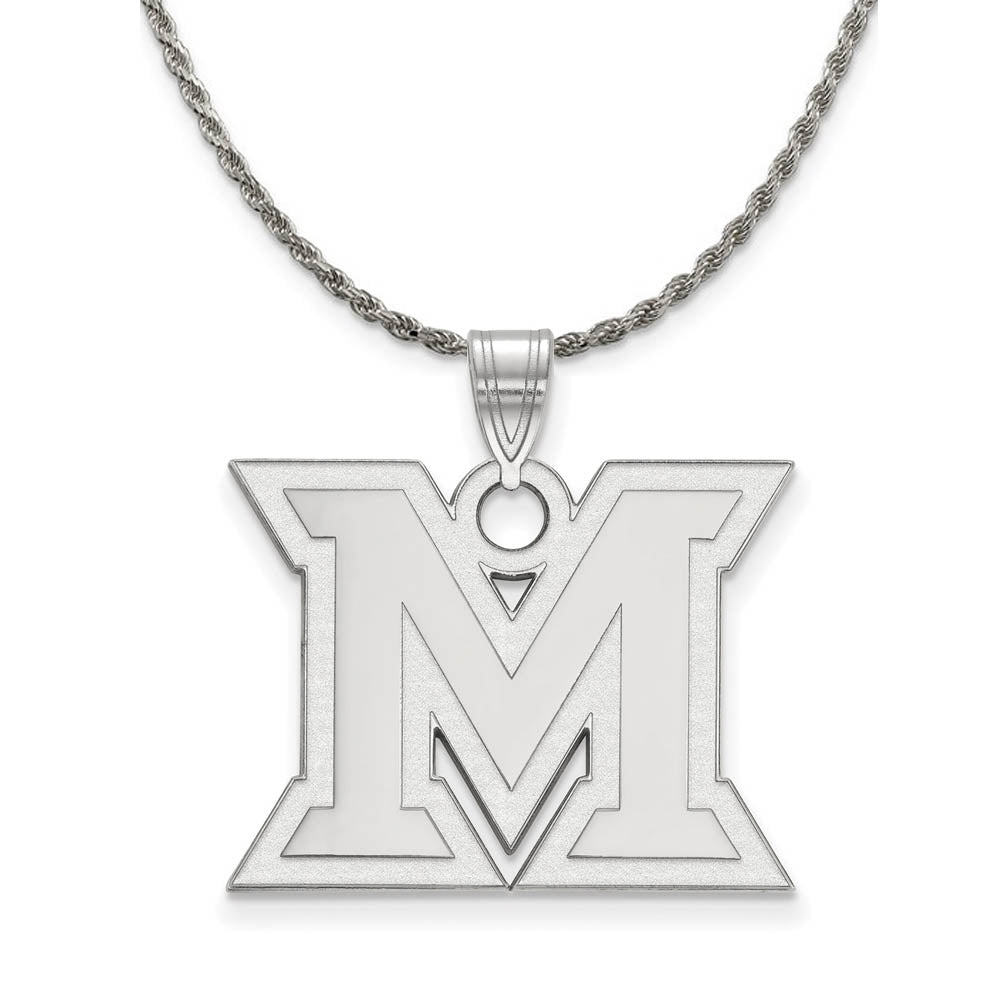Sterling Silver Miami U Large Initial M Necklace, Item N18524 by The Black Bow Jewelry Co.