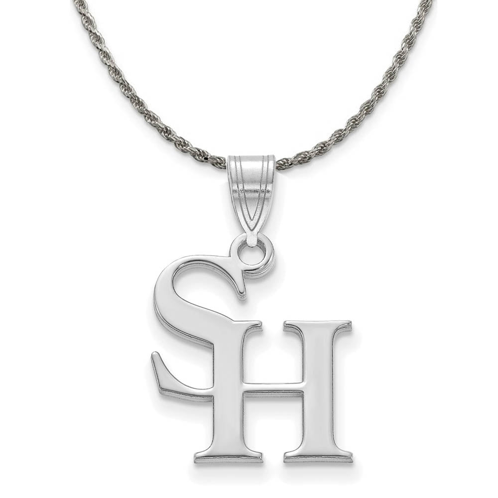 Sterling Silver Sam Houston State Large Pendant Necklace, Item N18534 by The Black Bow Jewelry Co.