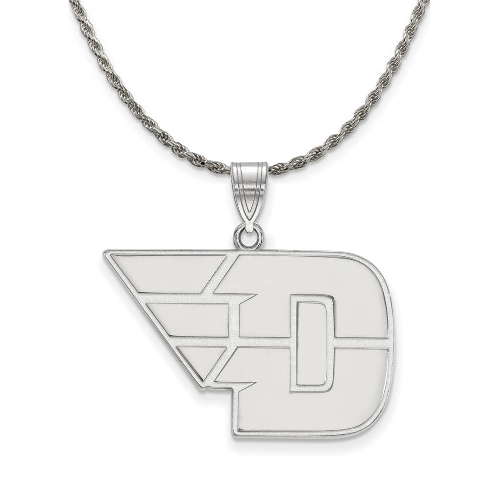 Sterling Silver U. of Dayton Large Pendant Necklace, Item N18549 by The Black Bow Jewelry Co.