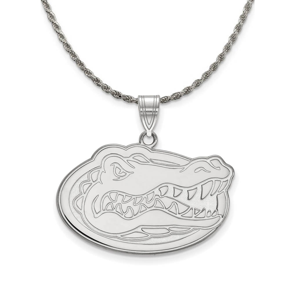 Sterling Silver U. of Florida Lg Gators Pendant Necklace, Item N18550 by The Black Bow Jewelry Co.