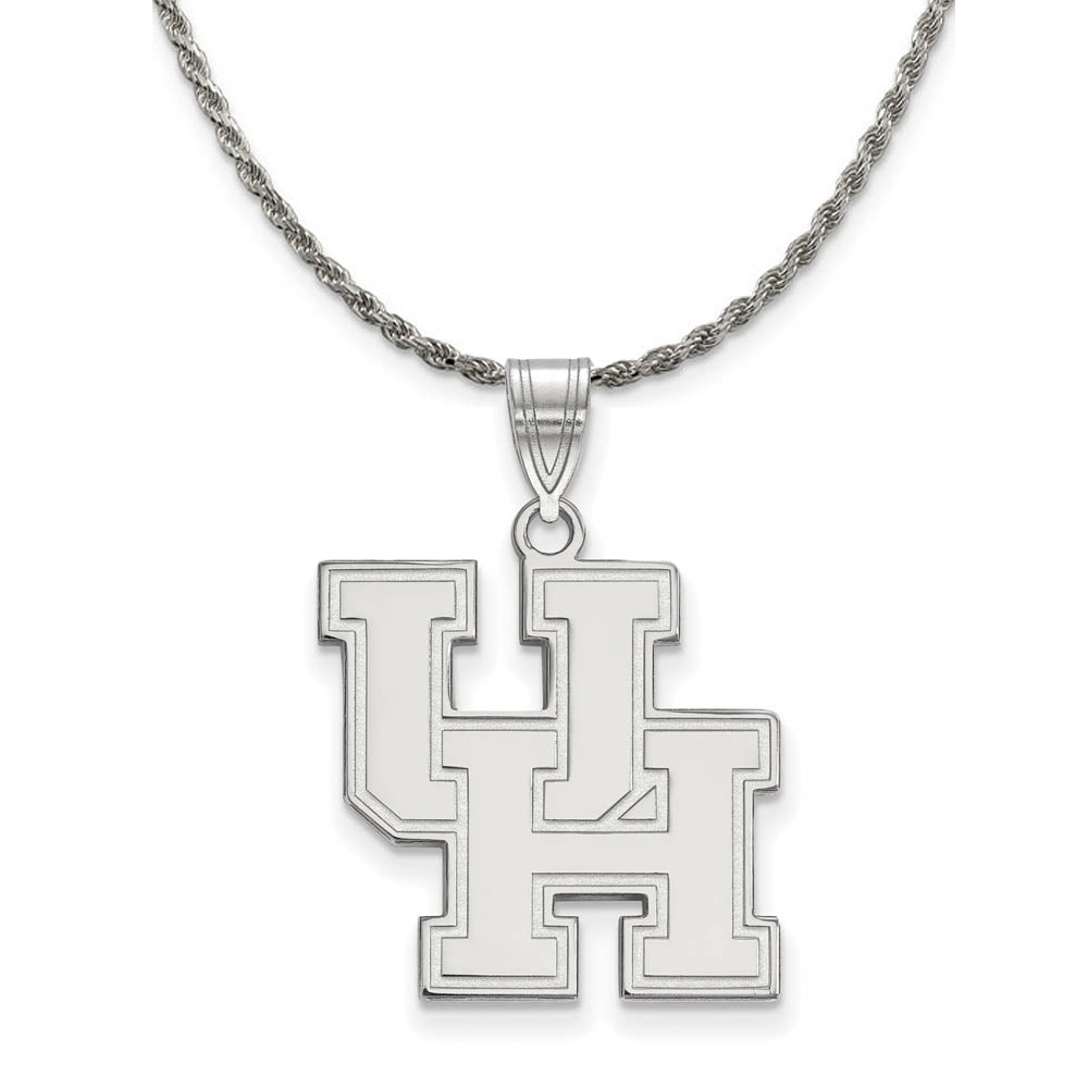 Sterling Silver U. of Houston Large Pendant Necklace, Item N18553 by The Black Bow Jewelry Co.