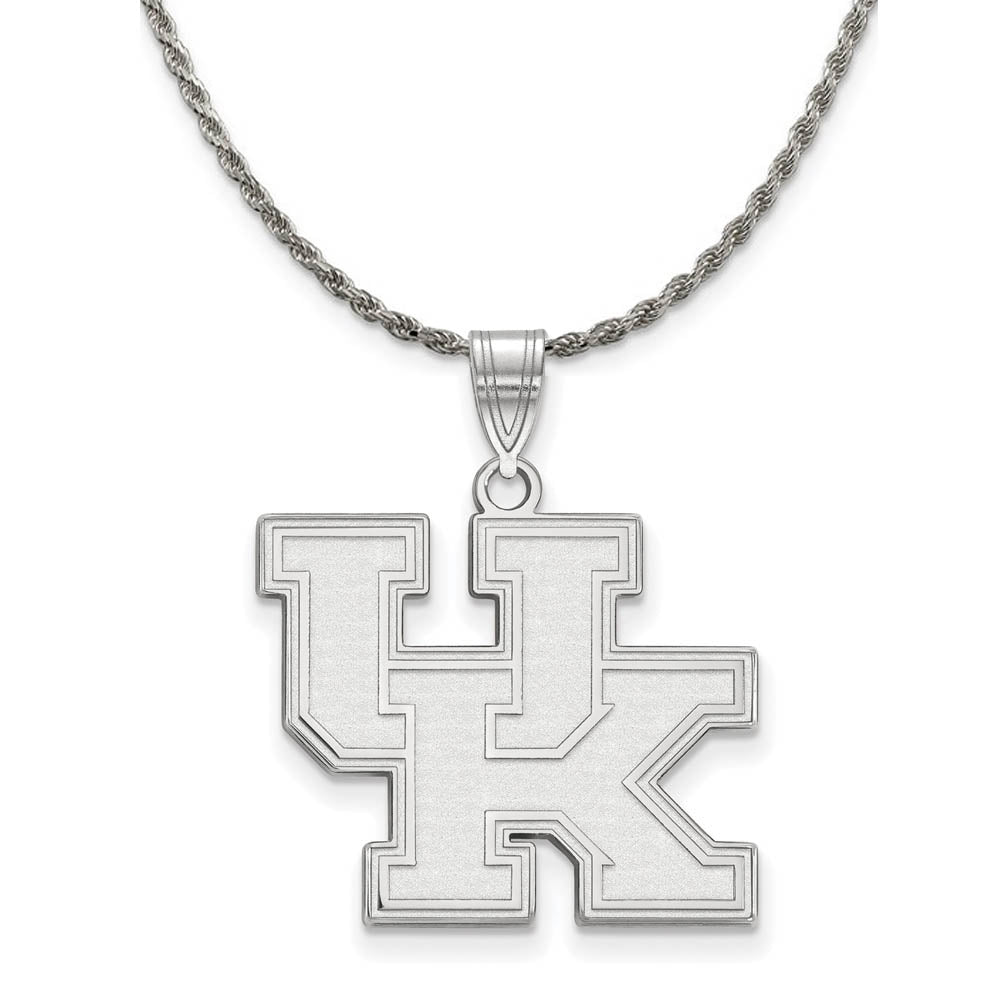 Sterling Silver U. of Kentucky Large 'UK' Pendant Necklace, Item N18556 by The Black Bow Jewelry Co.