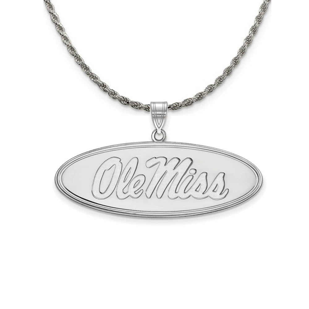 Sterling Silver U. of Mississippi Large 'Ole Miss' Necklace, Item N18564 by The Black Bow Jewelry Co.