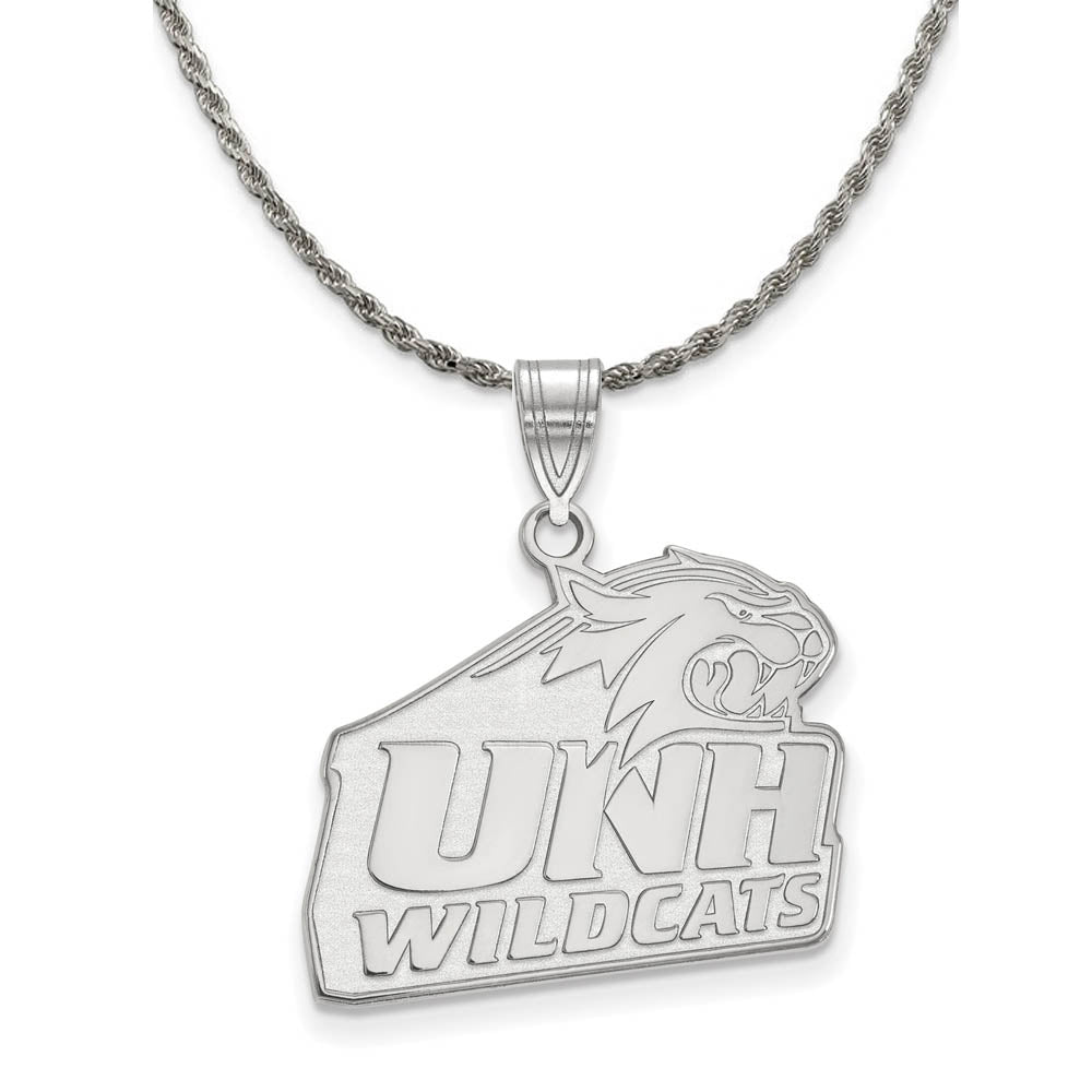 Sterling Silver U. of New Hampshire Wildcats Large Necklace, Item N18567 by The Black Bow Jewelry Co.