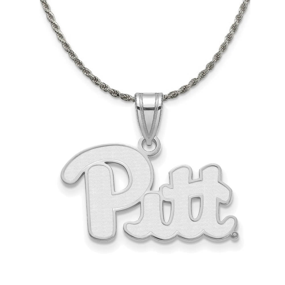 Sterling Silver U. of Pittsburgh Large 'Pitt' Necklace, Item N18570 by The Black Bow Jewelry Co.