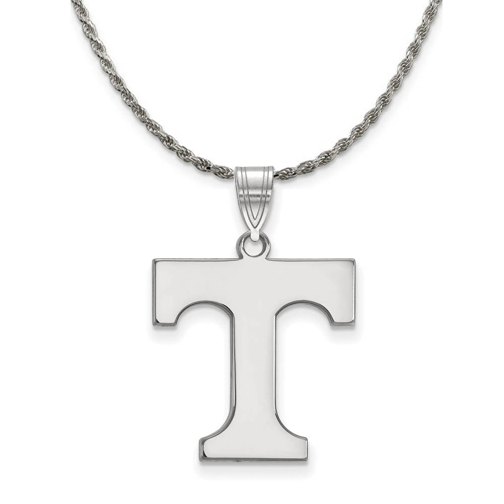 Sterling Silver U. of Tennessee Large Initial T Necklace, Item N18575 by The Black Bow Jewelry Co.