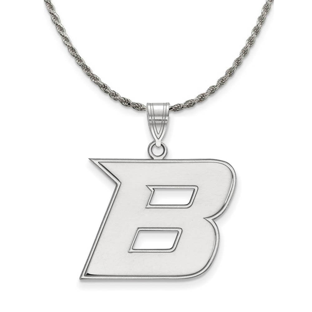 Sterling Silver Boise State Large Initial B Necklace, Item N18587 by The Black Bow Jewelry Co.