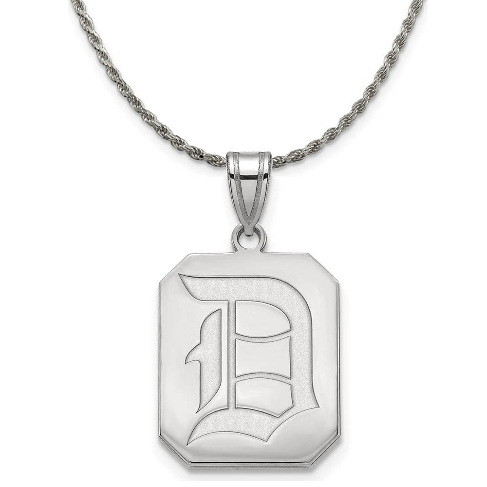 Sterling Silver Duquesne U Large Pendant Necklace, Item N18593 by The Black Bow Jewelry Co.