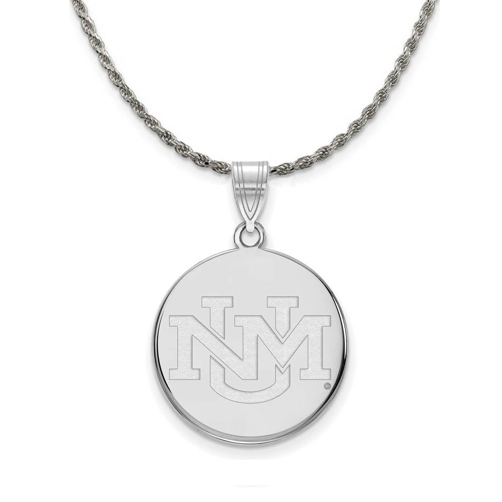 Sterling Silver U. of New Mexico Large Pendant Necklace, Item N18611 by The Black Bow Jewelry Co.