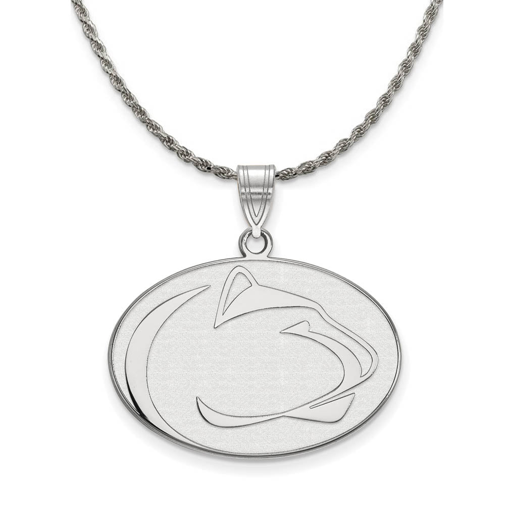 Sterling Silver Penn State Large Pendant Necklace, Item N18633 by The Black Bow Jewelry Co.