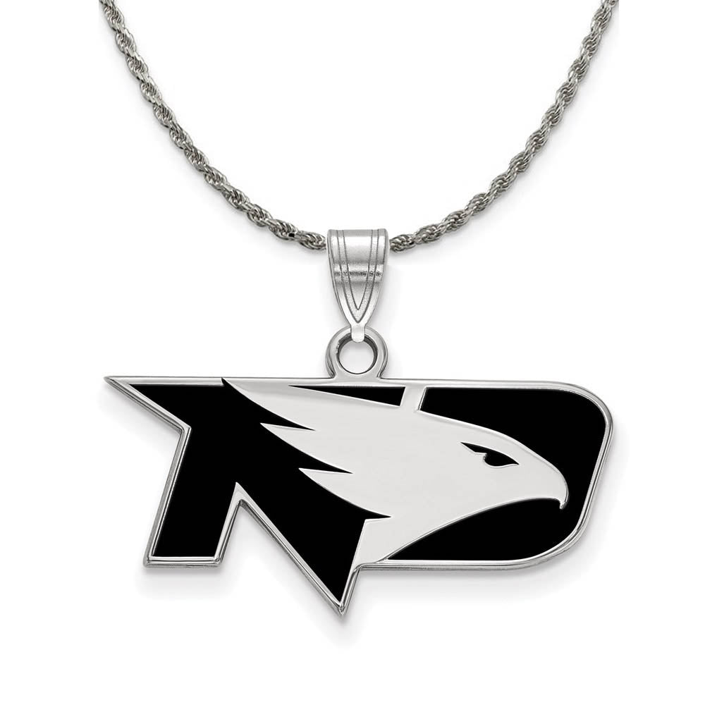Sterling Silver North Dakota Large Enamel Pendant Necklace, Item N18642 by The Black Bow Jewelry Co.