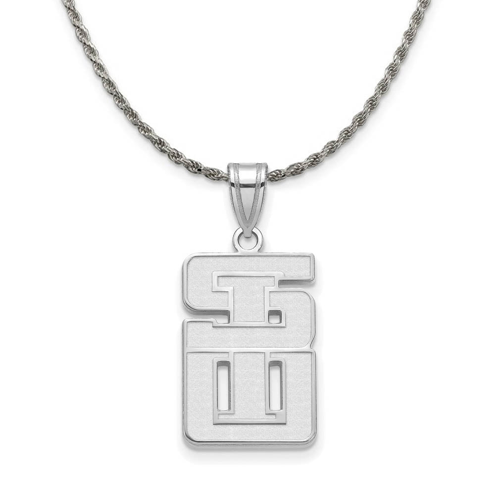 Sterling Silver Southern Illinois U. Large Pendant Necklace, Item N18694 by The Black Bow Jewelry Co.