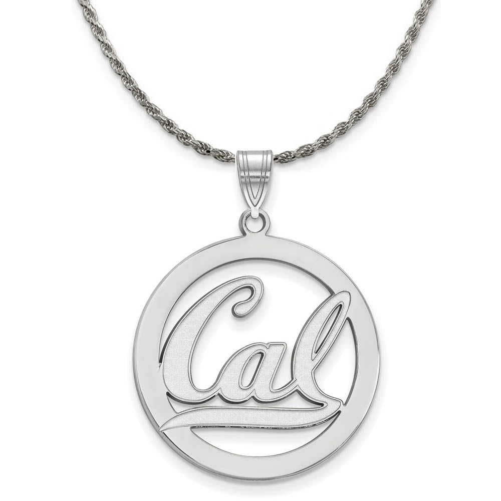 Sterling Silver California Berkeley Large 'Cal' Circle Necklace, Item N18740 by The Black Bow Jewelry Co.