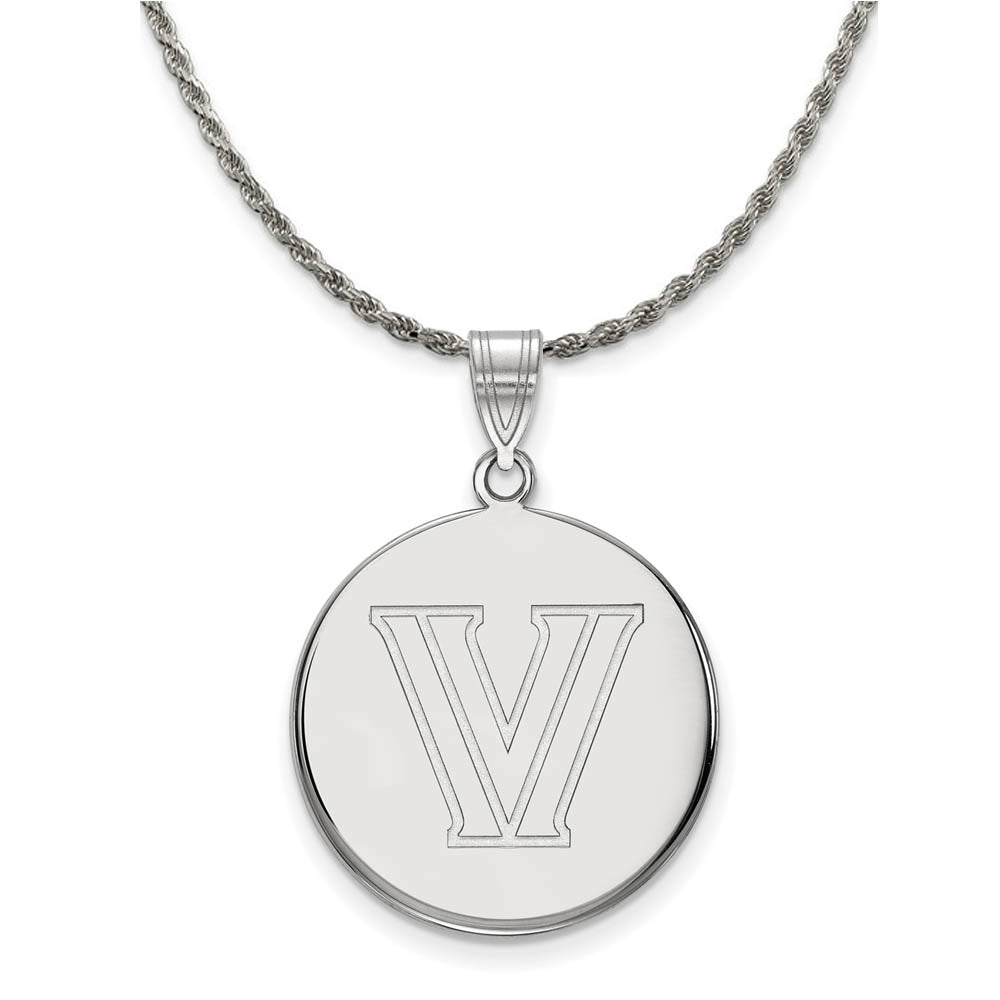 Sterling Silver Villanova U. Wildcats Lg Disc Necklace, Item N18776 by The Black Bow Jewelry Co.