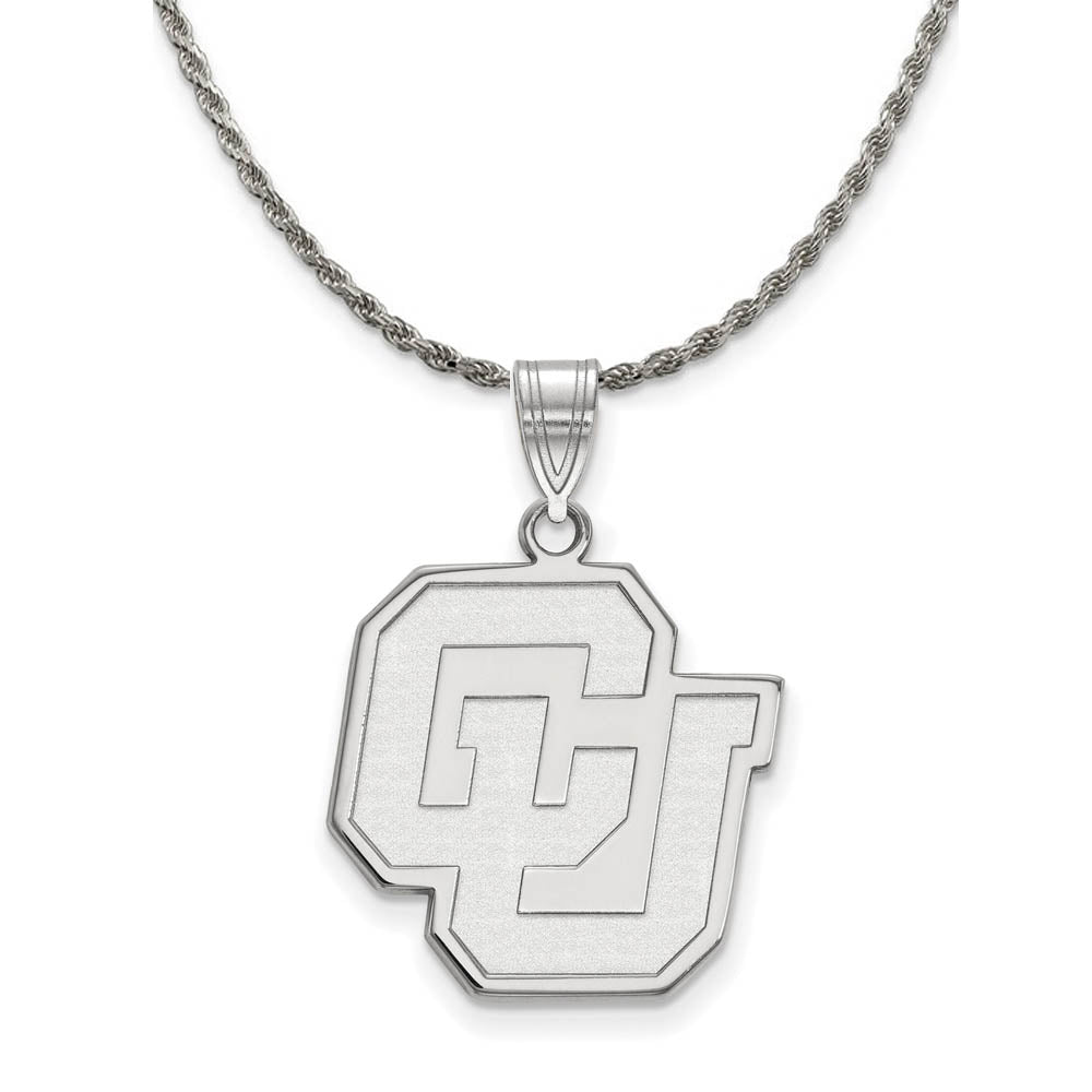 Sterling Silver U. of Colorado Large Pendant Necklace, Item N18794 by The Black Bow Jewelry Co.