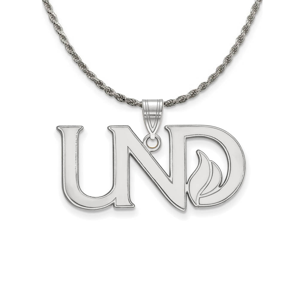 Sterling Silver North Dakota Large Pendant Necklace, Item N18797 by The Black Bow Jewelry Co.
