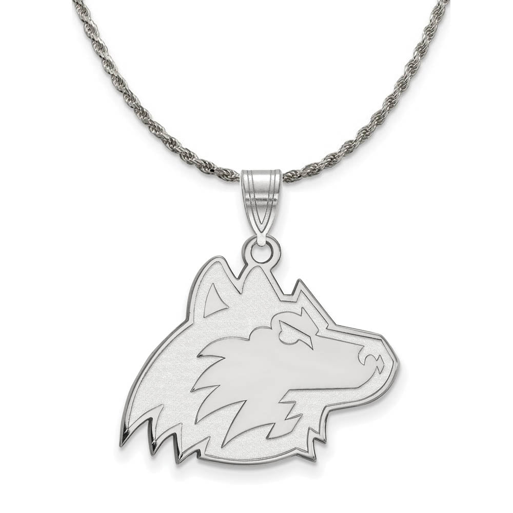 Sterling Silver Northern Illinois U. Large Pendant Necklace, Item N18810 by The Black Bow Jewelry Co.