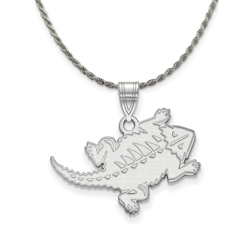 Sterling Silver Texas Christian U. Large Pendant Necklace, Item N18841 by The Black Bow Jewelry Co.