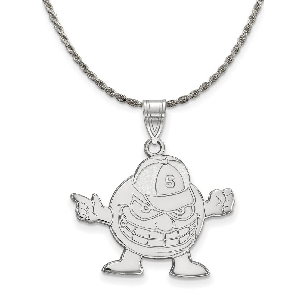 Sterling Silver Syracuse U. Large Pendant Necklace, Item N18874 by The Black Bow Jewelry Co.