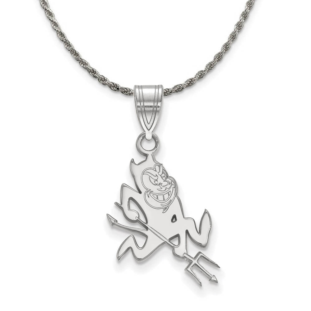 Sterling Silver Arizona State Sun Devils Large Logo Necklace, Item N18877 by The Black Bow Jewelry Co.