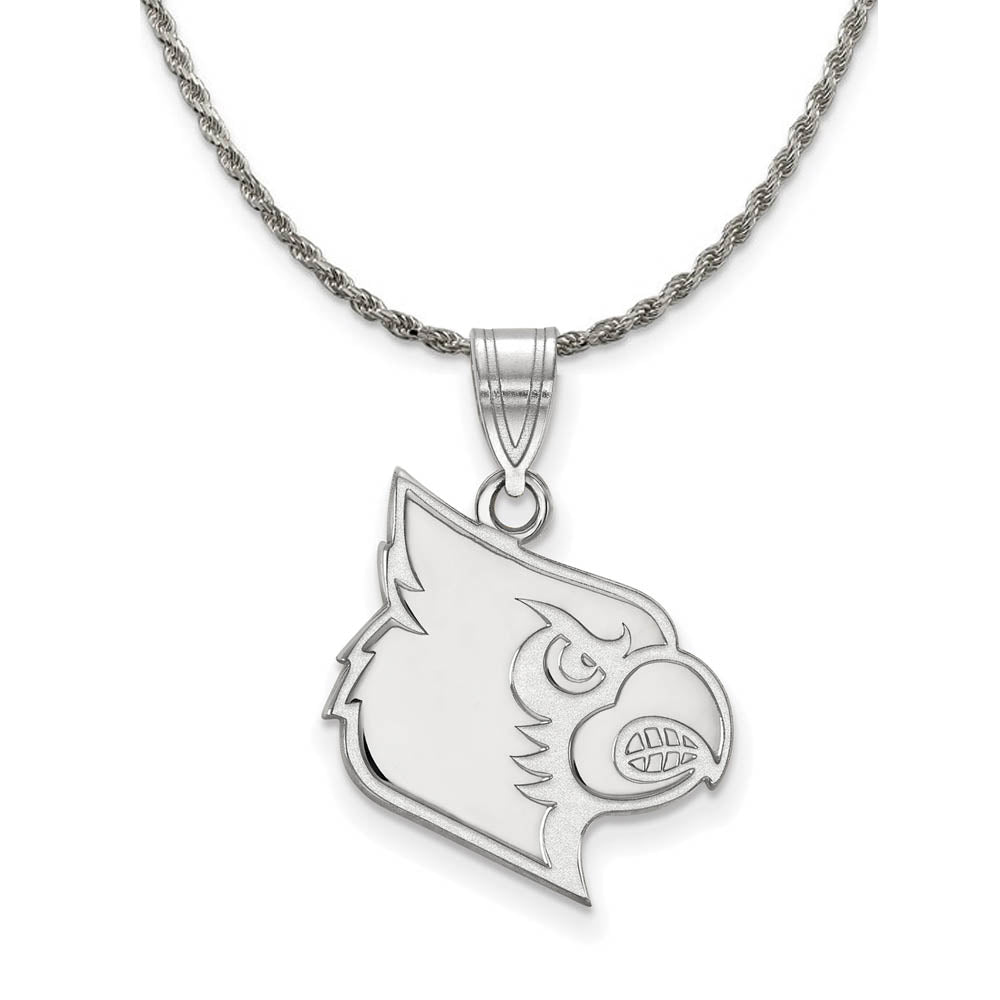 Sterling Silver U. of Louisville Large Pendant Necklace, Item N18906 by The Black Bow Jewelry Co.
