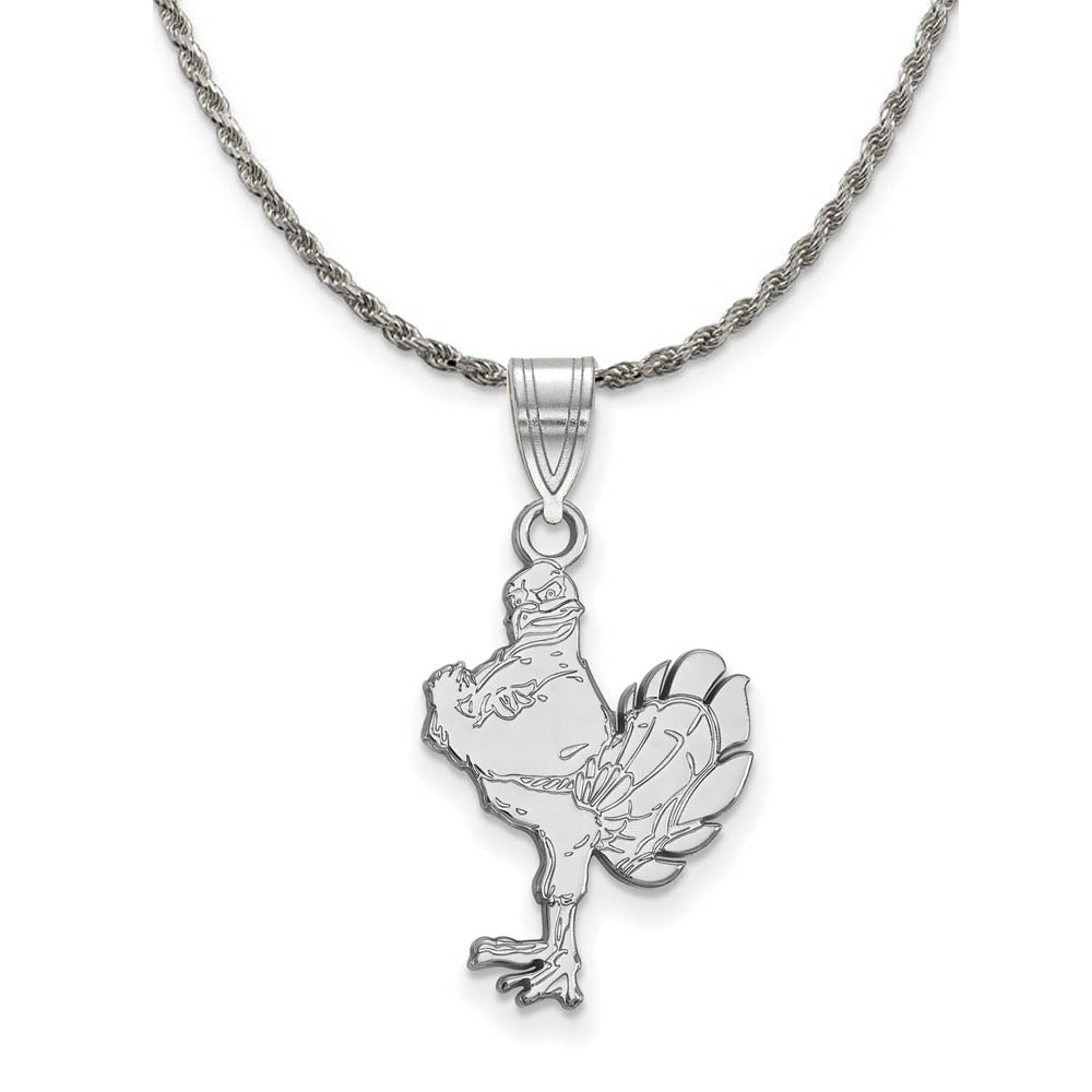 Sterling Silver Virginia Tech Hokies Large Logo Necklace, Item N18919 by The Black Bow Jewelry Co.