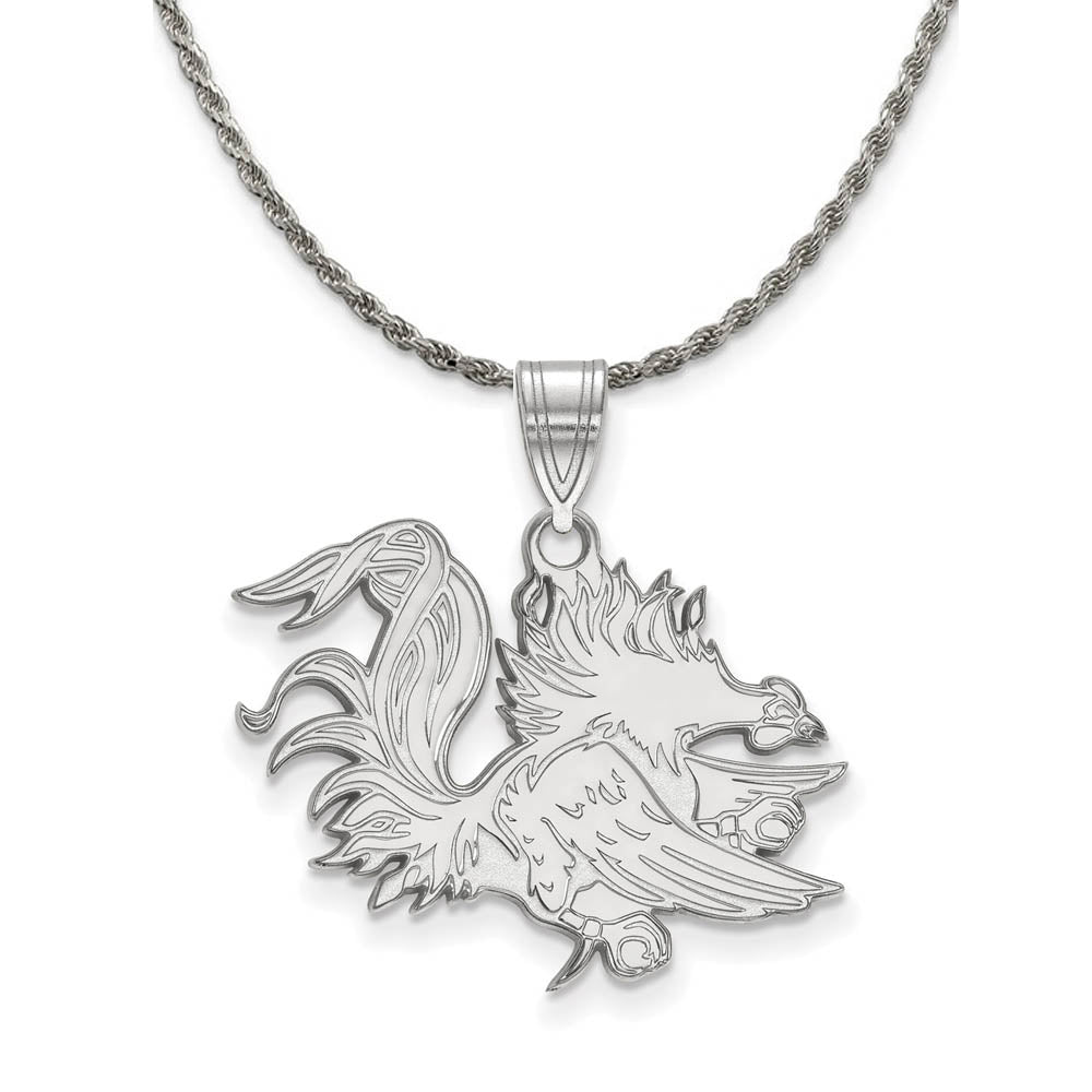 Sterling Silver South Carolina Large Logo Necklace, Item N18938 by The Black Bow Jewelry Co.