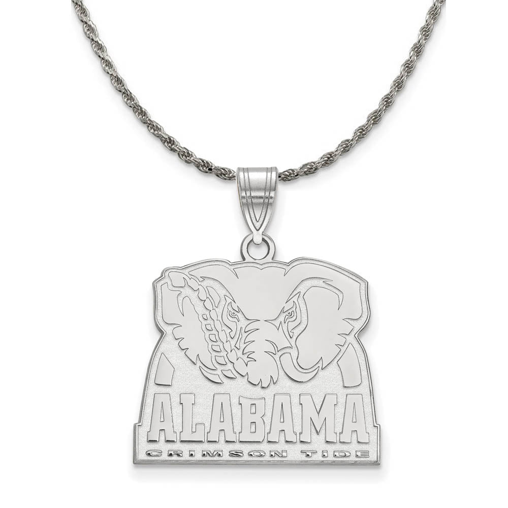 Sterling Silver U. of Alabama Lg Logo Pendant Necklace, Item N18973 by The Black Bow Jewelry Co.