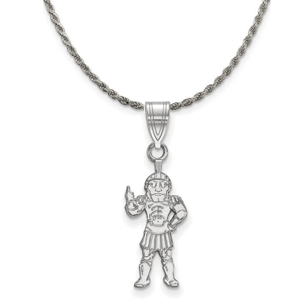 Sterling Silver Michigan State Large Pendant Necklace, Item N18980 by The Black Bow Jewelry Co.