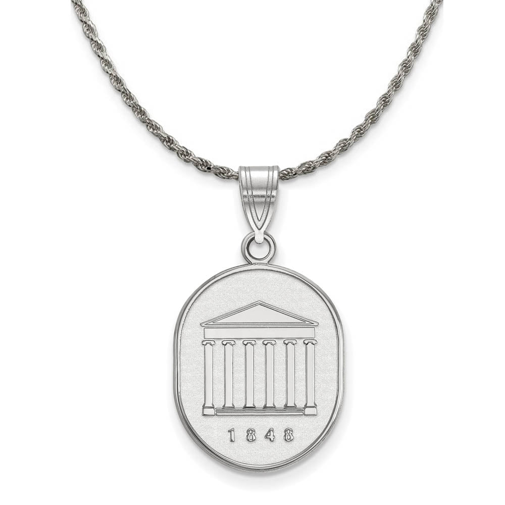 Sterling Silver U. of Mississippi Large Crest Disc Necklace, Item N19006 by The Black Bow Jewelry Co.