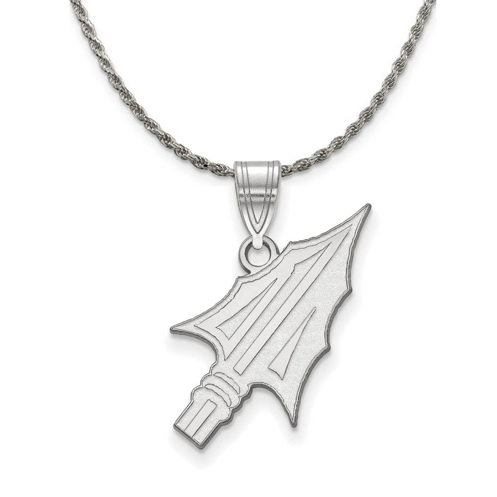 Sterling Silver Florida State Large Logo Pendant Necklace, Item N19010 by The Black Bow Jewelry Co.
