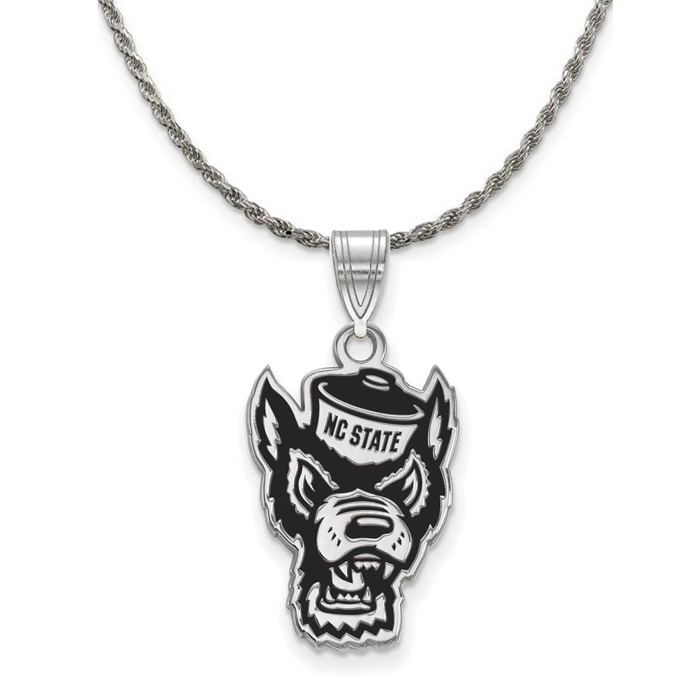 Sterling Silver North Carolina Large Enamel Pendant Necklace, Item N19018 by The Black Bow Jewelry Co.