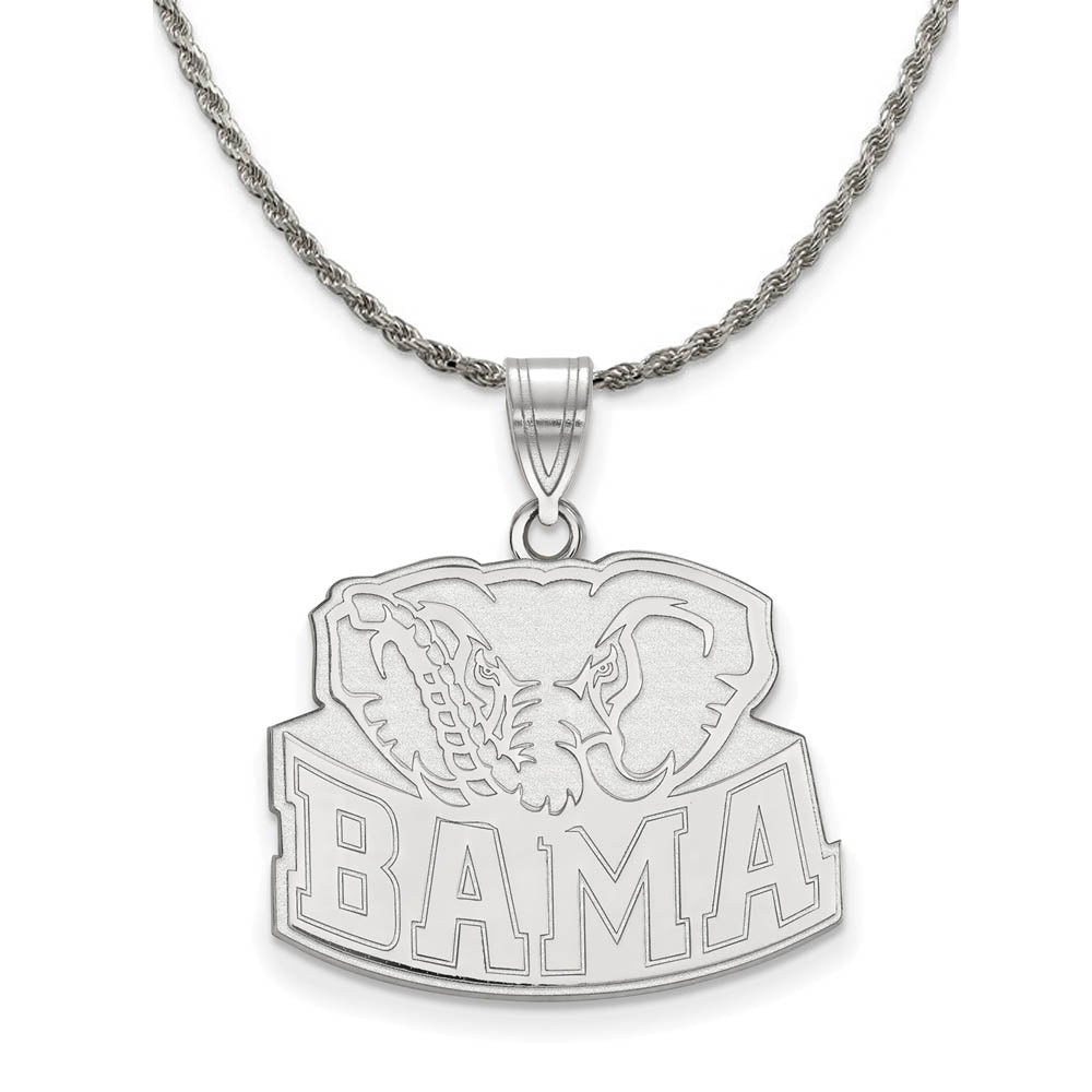 Sterling Silver U. of Alabama Large Pendant Necklace, Item N19020 by The Black Bow Jewelry Co.