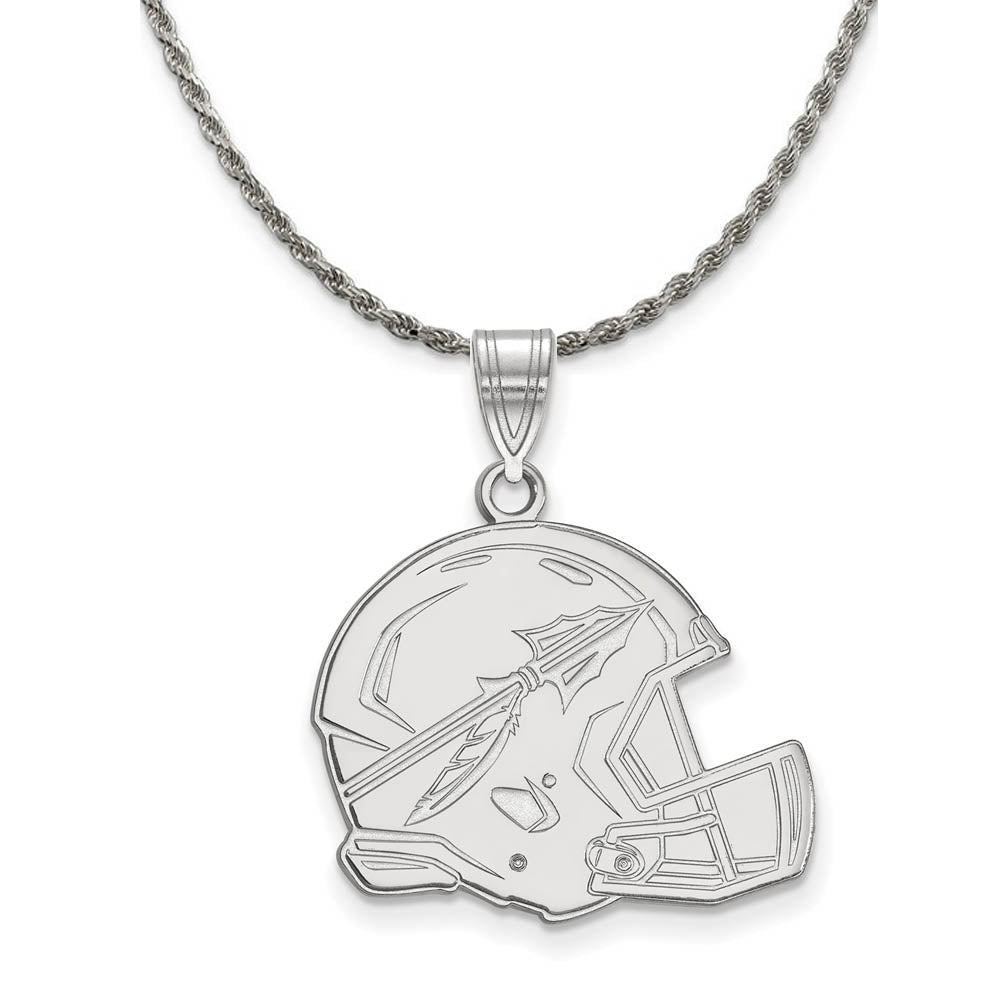 Sterling Silver Florida State Large Pendant Necklace, Item N19033 by The Black Bow Jewelry Co.