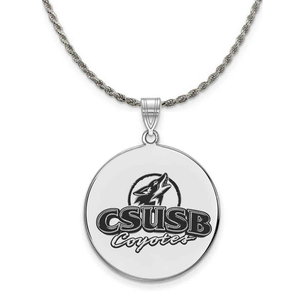 Sterling Silver California State San Bernardino Enamel Necklace, Item N19037 by The Black Bow Jewelry Co.