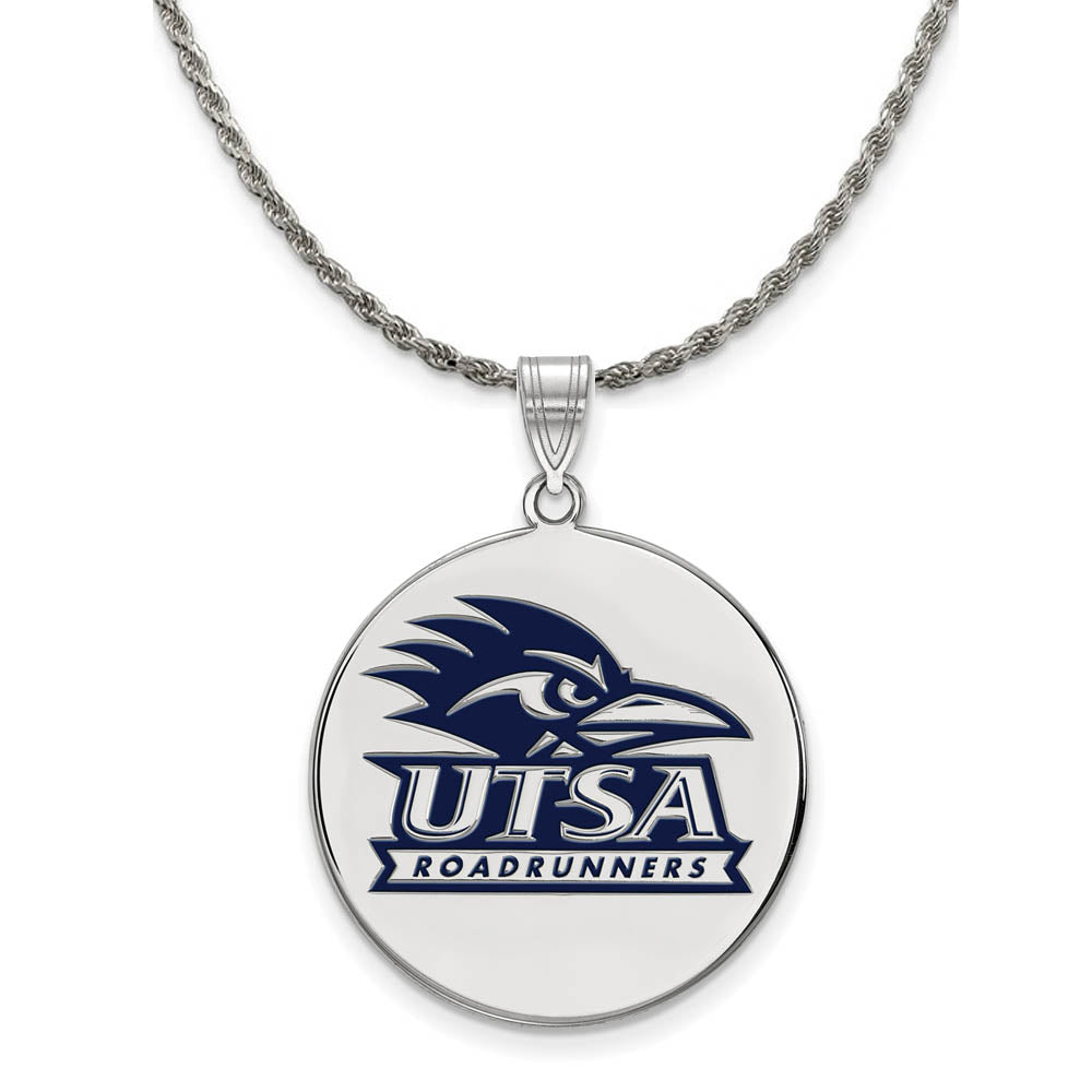 Sterling Silver U. of Texas at San Antonio XL Enamel Necklace, Item N19067 by The Black Bow Jewelry Co.
