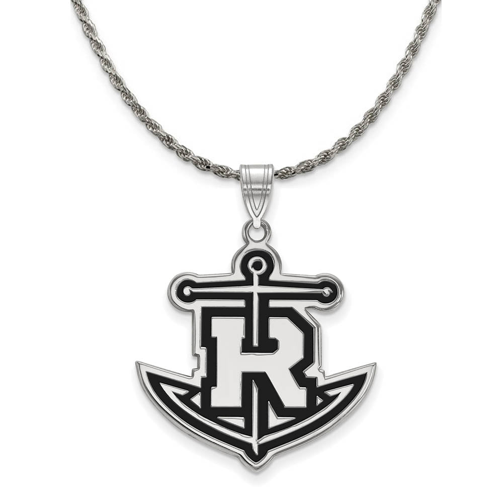 Sterling Silver Rollins College XL Enamel Pendant Necklace, Item N19076 by The Black Bow Jewelry Co.