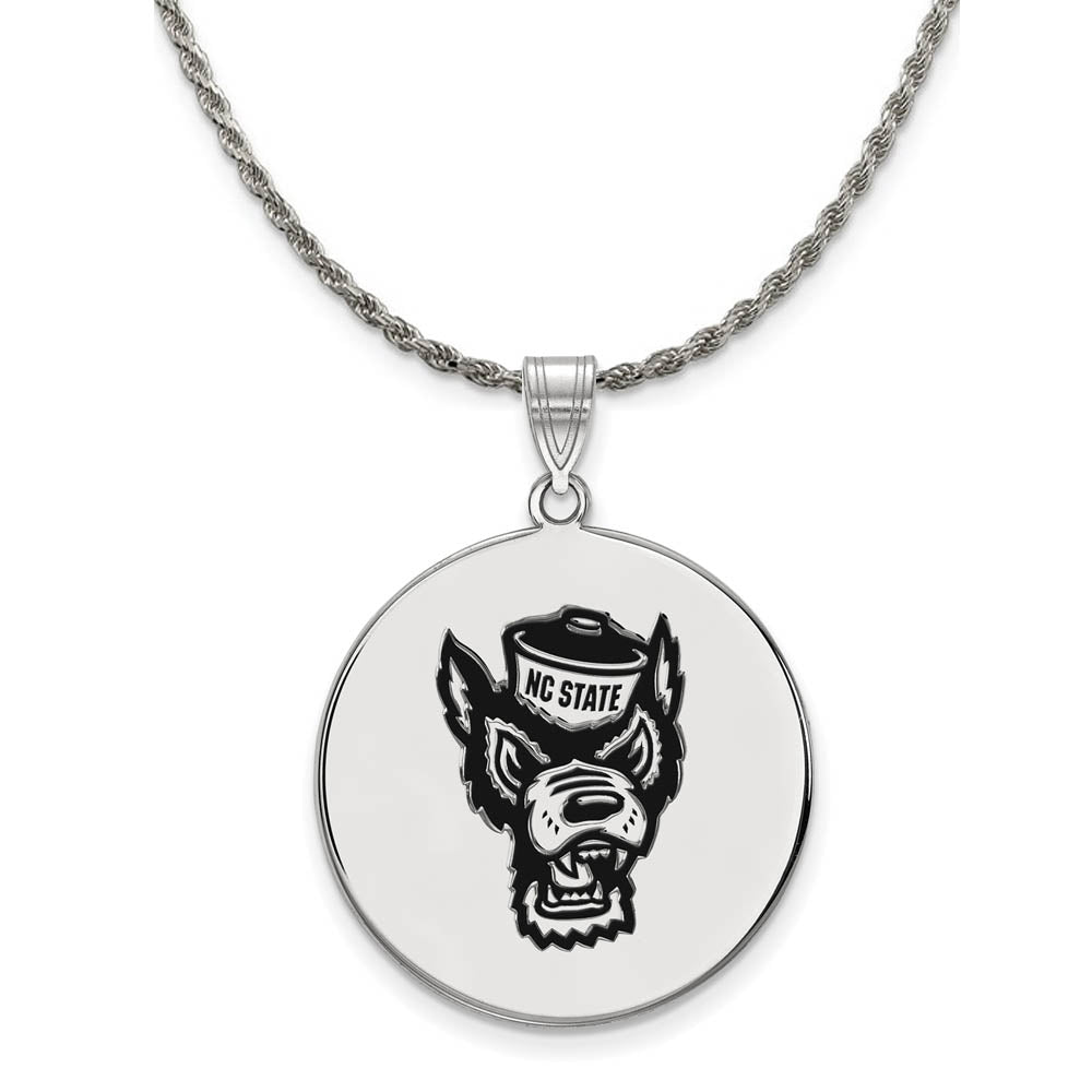 Sterling Silver North Carolina XL Enamel Disc Necklace, Item N19138 by The Black Bow Jewelry Co.