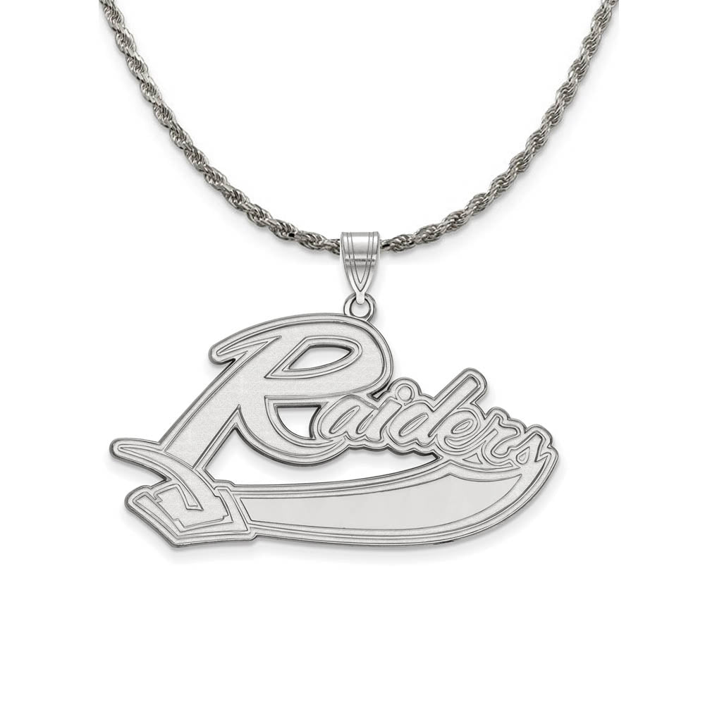 Sterling Silver Mt Union College XL Pendant Necklace, Item N19187 by The Black Bow Jewelry Co.