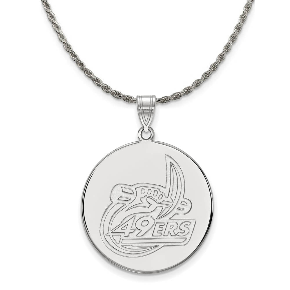 Sterling Silver North Carolina at Charlotte XL Pendant Necklace, Item N19206 by The Black Bow Jewelry Co.