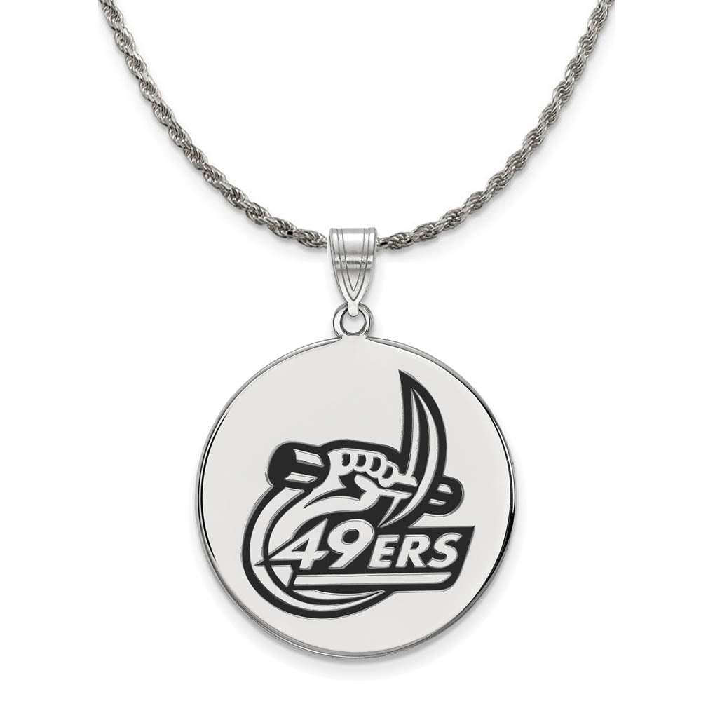 Sterling Silver North Carolina Charlotte XL Enamel Pendant Necklace, Item N19226 by The Black Bow Jewelry Co.