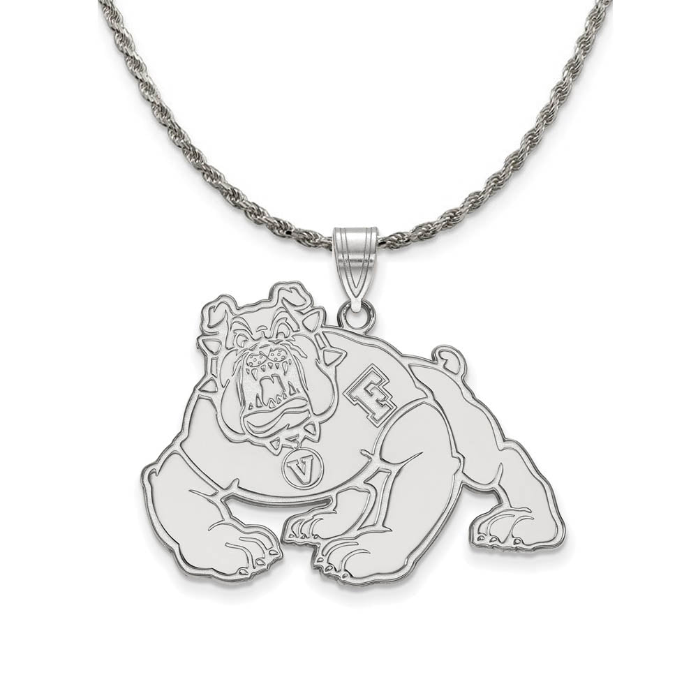 Sterling Silver California State Fresno XL Pendant Necklace, Item N19234 by The Black Bow Jewelry Co.