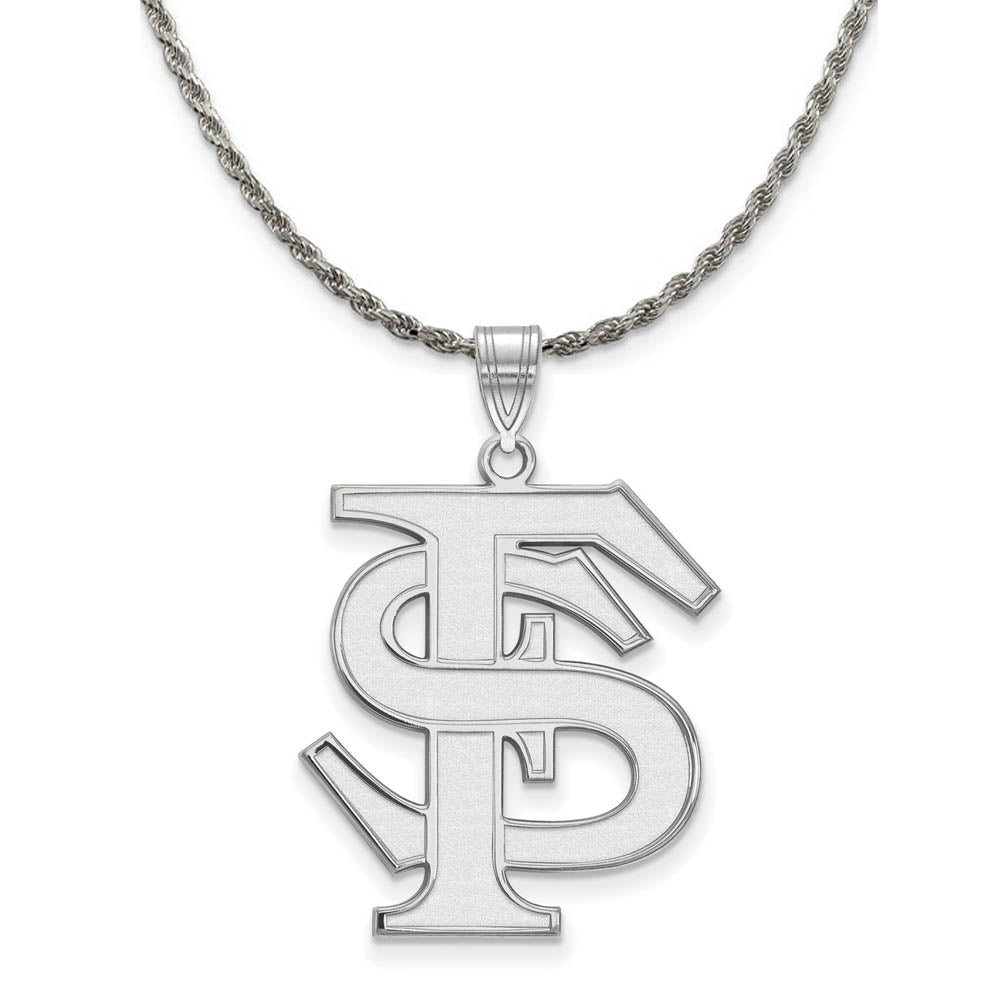 Sterling Silver Florida State XL Pendant Necklace, Item N19249 by The Black Bow Jewelry Co.